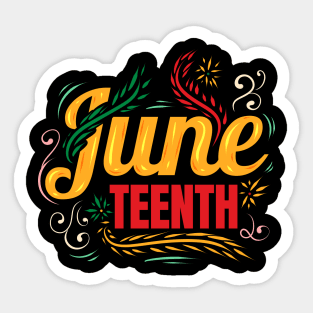 Freedom Day with Ornaments Logo Juneteenth Sticker